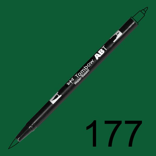 Akvarelový fix Tombow ABT Dual Brush - zelená