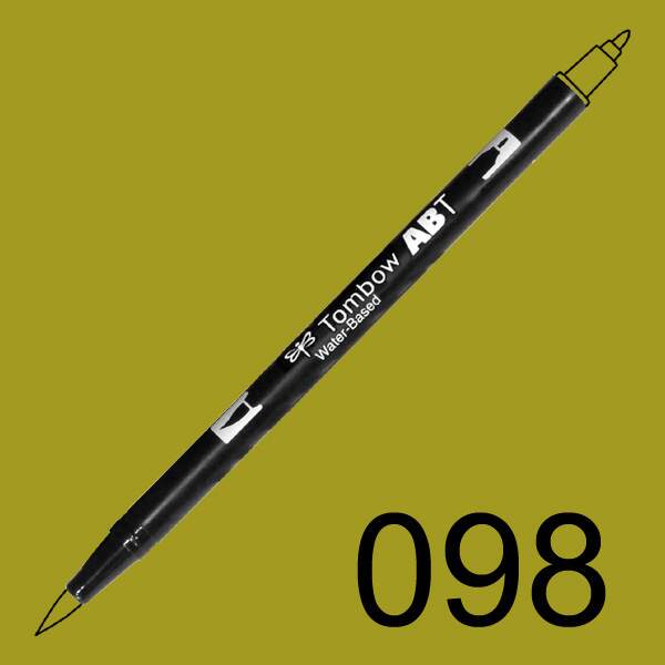 Akvarelový fix Tombow ABT Dual Brush - zelená