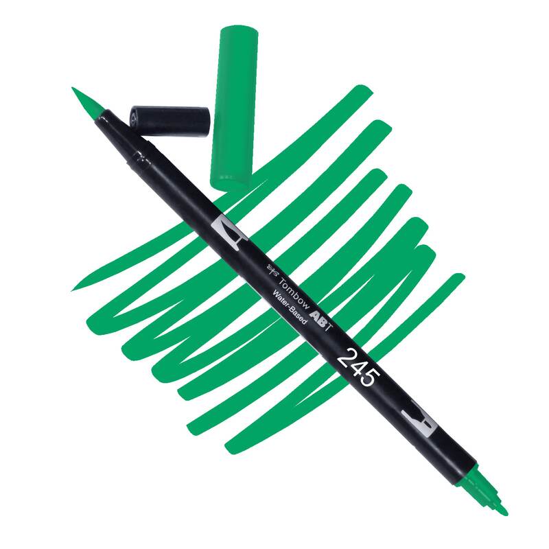 Akvarelový fix Tombow ABT Dual Brush - zelená