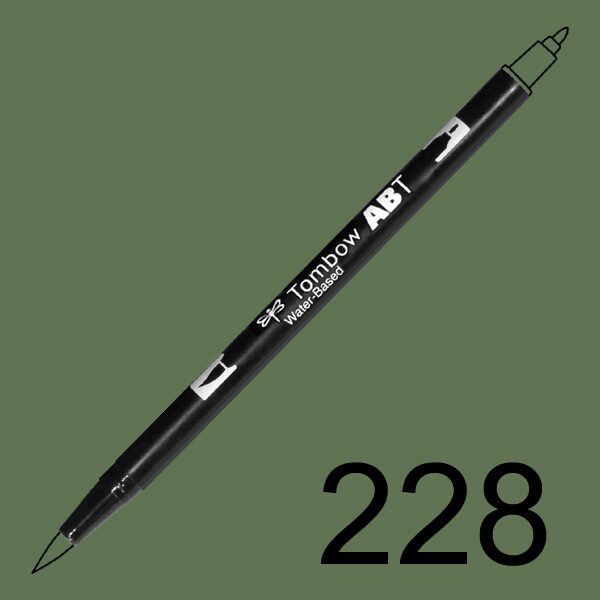 Akvarelový fix Tombow ABT Dual Brush - zelená