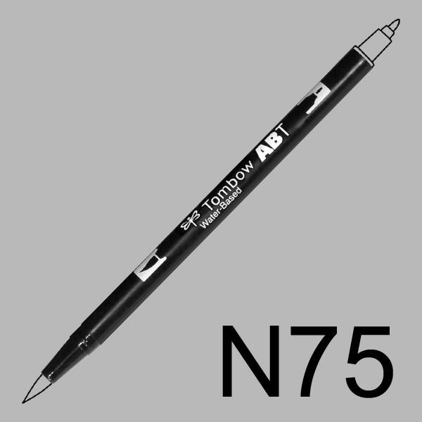 Akvarelový fix Tombow ABT Dual Brush - šedá