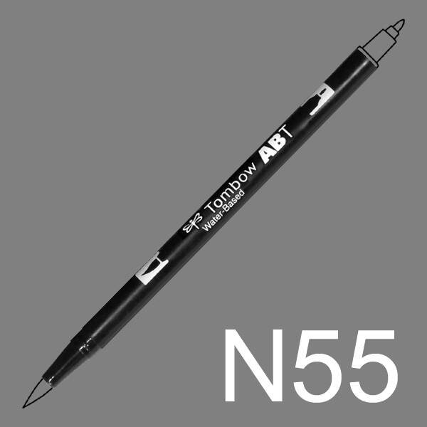 Akvarelový fix Tombow ABT Dual Brush - šedá