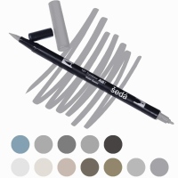 Akvarelový fix Tombow ABT Dual Brush - šedá