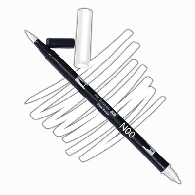 Akvarelový fix Tombow ABT Dual Brush - bezbarvý blender - N00 Blender