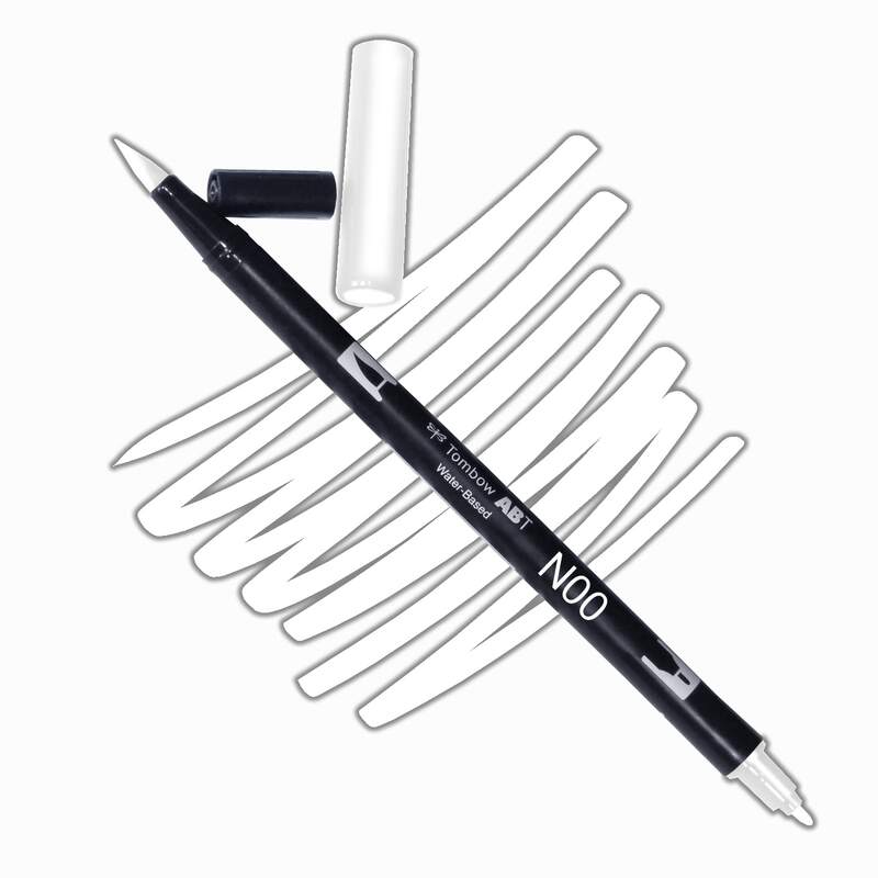 Akvarelový fix Tombow ABT Dual Brush - bezbarvý blender - N00 Blender