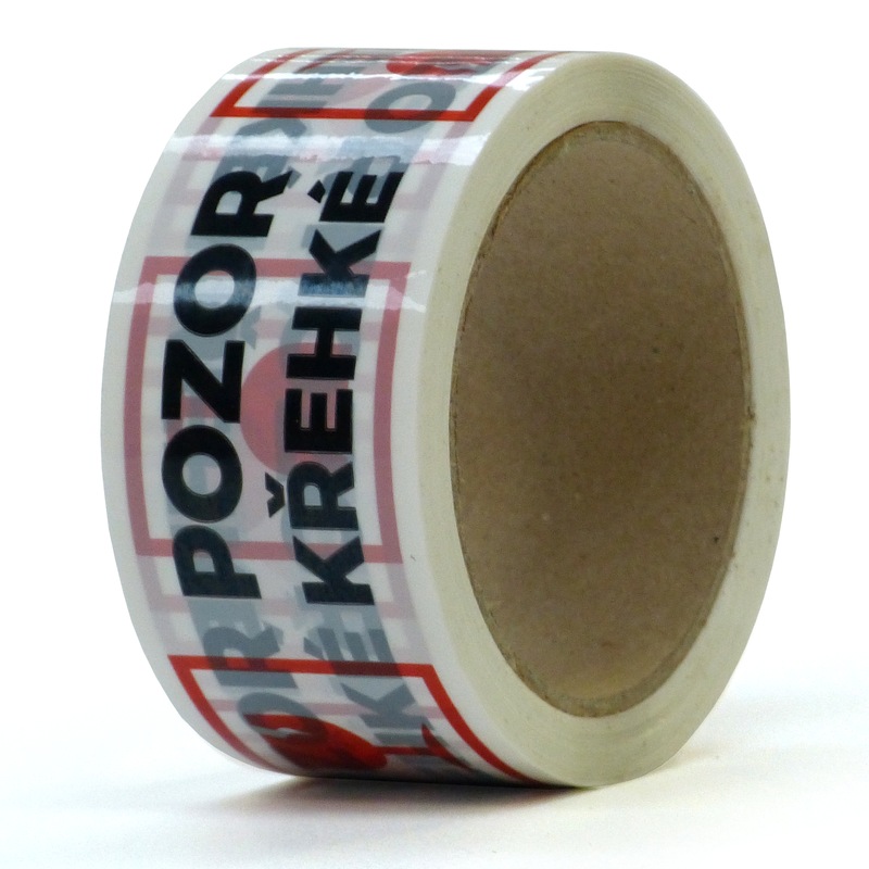 Balicí páska s potiskem POZOR KŘEHKÉ - 50 mm x 66 m