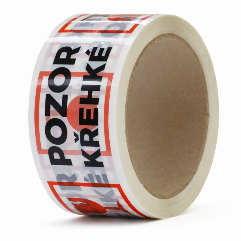 Balicí páska s potiskem POZOR KŘEHKÉ - 50 mm x 66 m