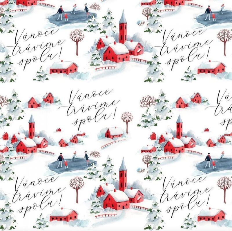 Vánoční balicí papír 70 x 100 cm - Vánoce trávíme spolu