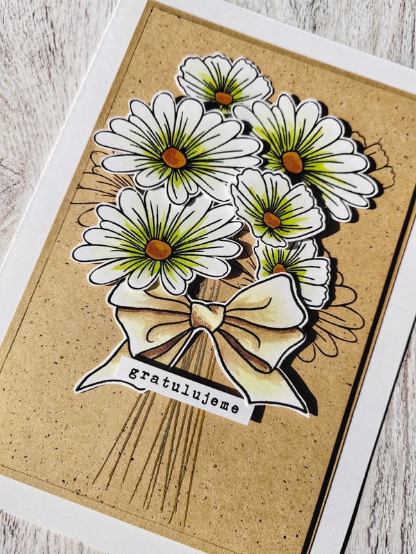 Přání ruční výroba - Kytice - 1 ks