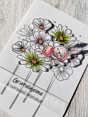 Přání ruční výroba - Narození dítěte 2 - 1 ks