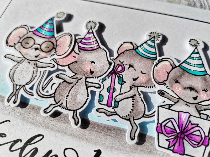 Přání ruční výroba - Oslava myšky