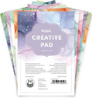 Mini kreativní sada P13 6x4" - Pastel Marble - sada 24 listů
