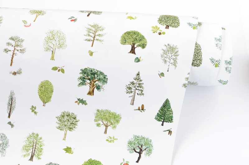 Designový balicí papír MANKAI A2 - naše stromy