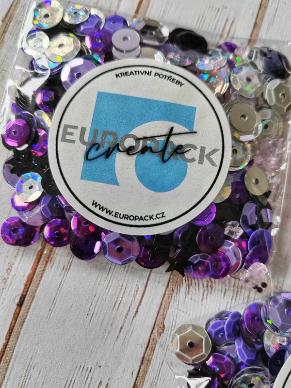 Flitry a glitry, sada fialovo černá - balení 10 g