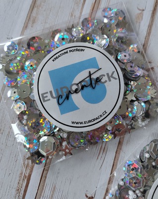 Flitry a glitry, sada stříbrno černá - balení 10 g