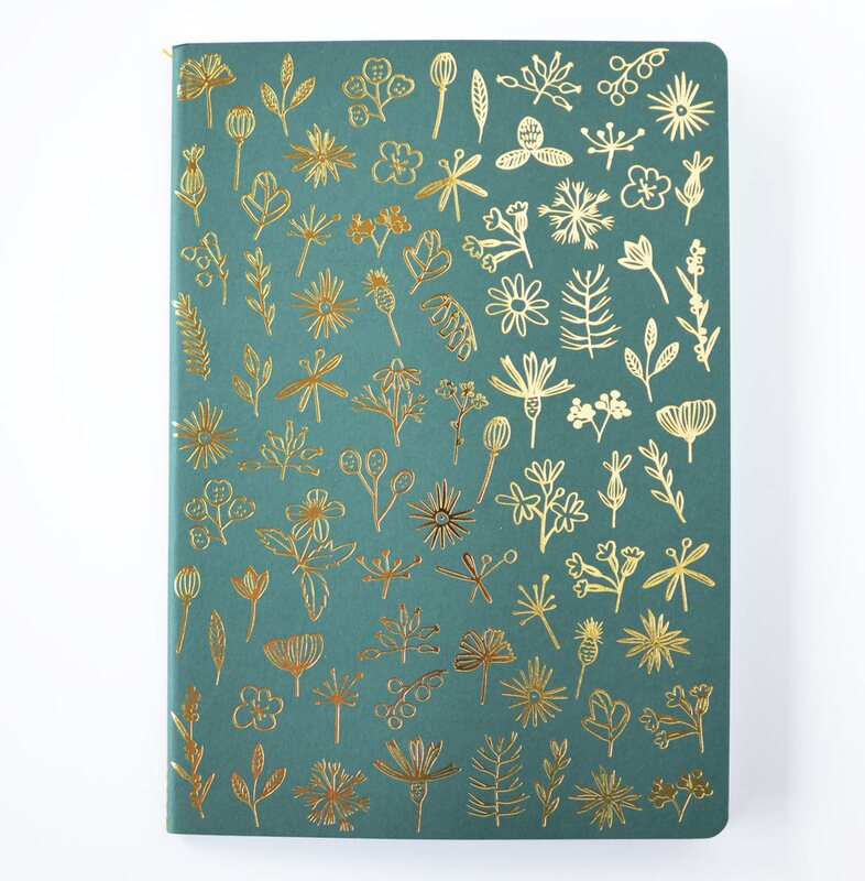 Designový sešit MANKAI A5 zelený se zlatou ražbou - 1 ks