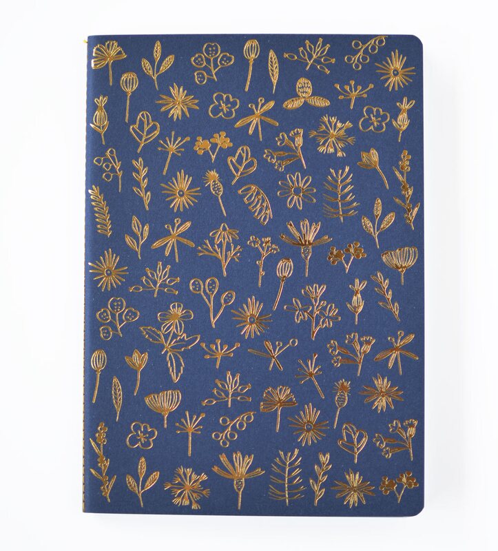Designový sešit MANKAI A5 modrý se zlatou ražbou - 1 ks