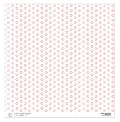 Designový scrapbookový papír LEPIKARO (30,5 cm / 190 g) psí tlapky růžová - 1 ks