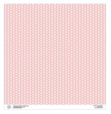 Designový scrapbookový papír LEPIKARO (30,5 cm / 190 g) kočičí tlapky růžové - 1 ks