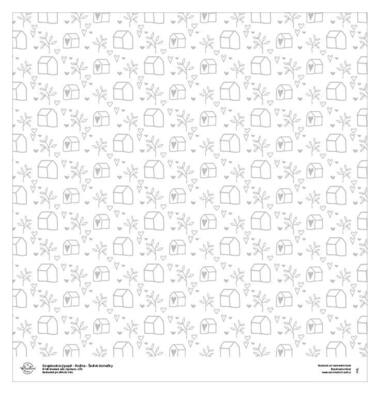 Designový scrapbookový papír LEPIKARO (30,5 cm / 190 g) barevné domky - 1 ks