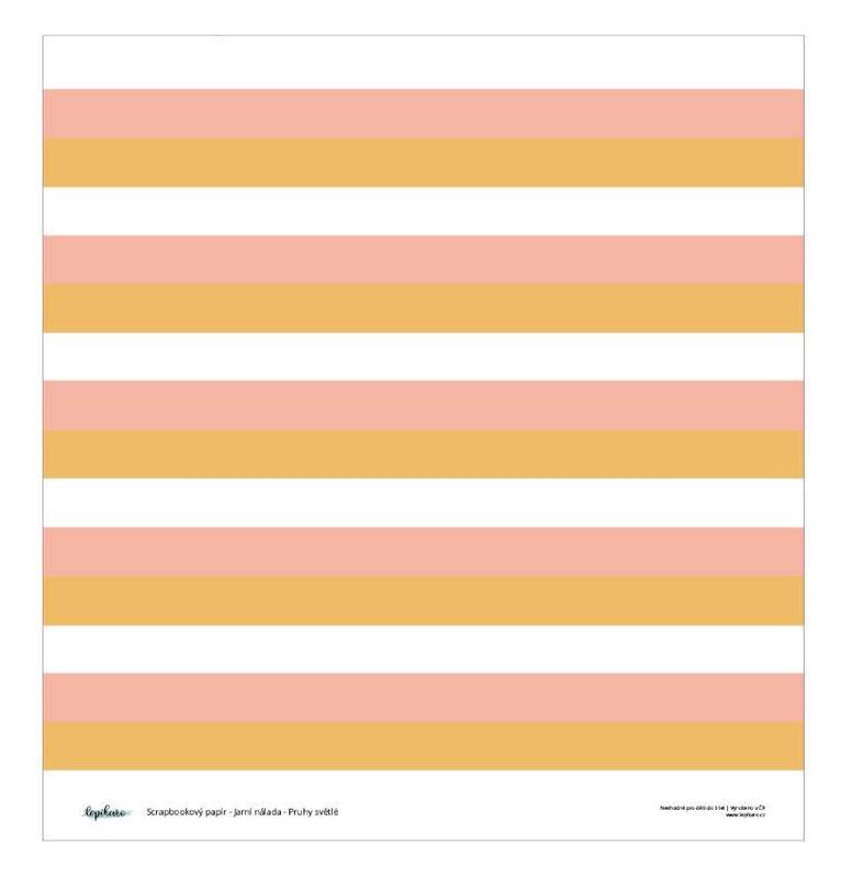 Designový scrapbookový papír LEPIKARO (30,5 cm / 190 g) světlé pruhy - 1 ks