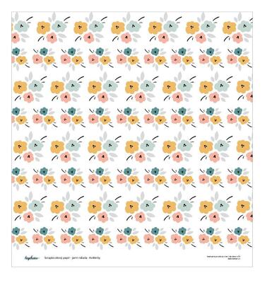 Designový scrapbookový papír LEPIKARO (30,5 cm / 190 g) kytičky - 1 ks