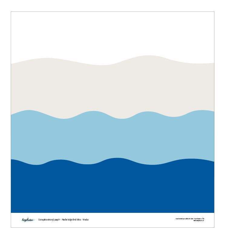 Designový scrapbookový papír LEPIKARO (30,5 cm / 190 g) voda - 1 ks