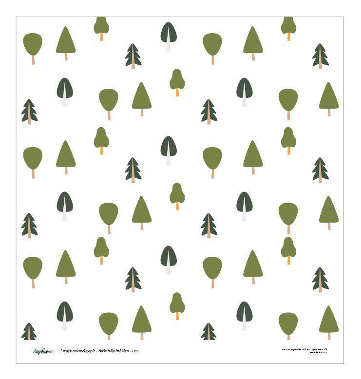 Designový scrapbookový papír LEPIKARO (30,5 cm / 190 g) les - 1 ks