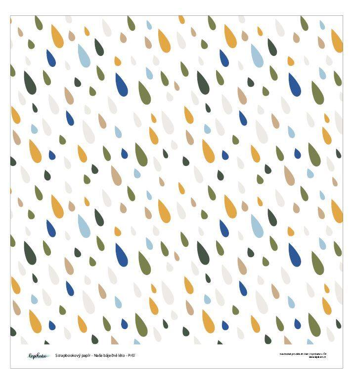 Designový scrapbookový papír LEPIKARO (30,5 cm / 190 g) prší - 1 ks