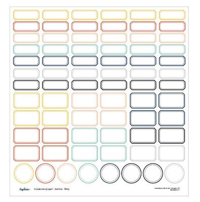 Designový scrapbookový papír LEPIKARO (30,5 cm / 190 g) barevné štítky - 1 ks
