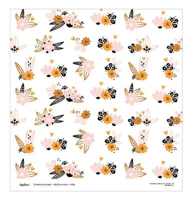 Designový scrapbookový papír LEPIKARO (30,5 cm / 190 g) kvítka - 1 ks