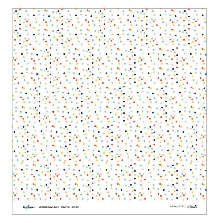 Designový scrapbookový papír LEPIKARO (30,5 cm / 190 g) konfety