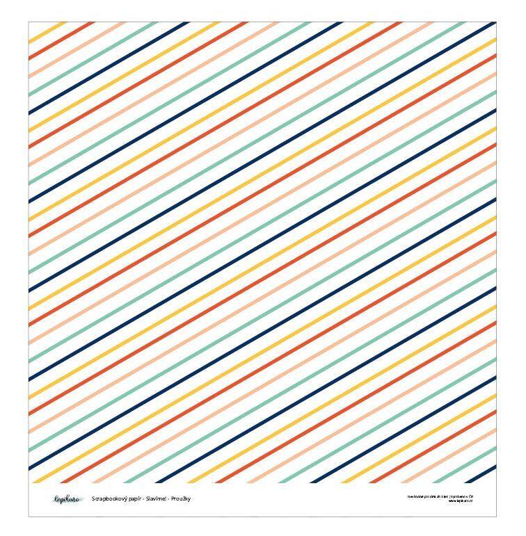 Designový scrapbookový papír LEPIKARO (30,5 cm / 190 g) proužky