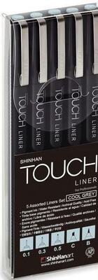 Popisovače TOUCH, sada 5 ks, šedá - sada 5 ks, šedá