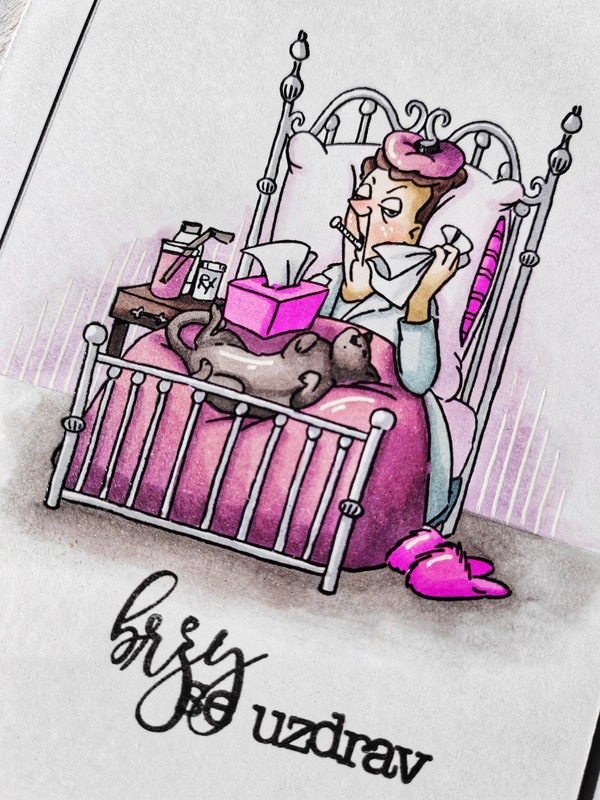 Přání ruční výroba - Brzy se uzdrav žena - 1 ks