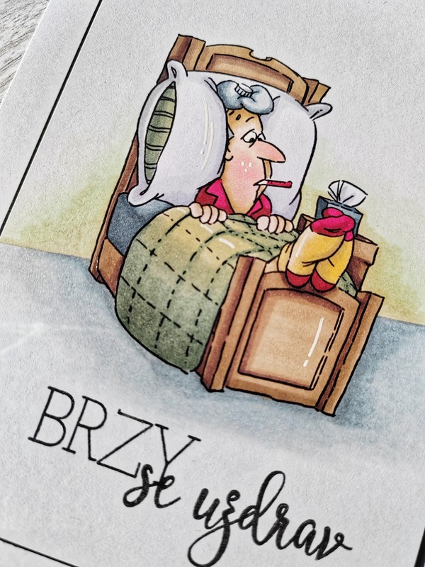 Přání ruční výroba - Brzy se uzdrav muž - 1 ks