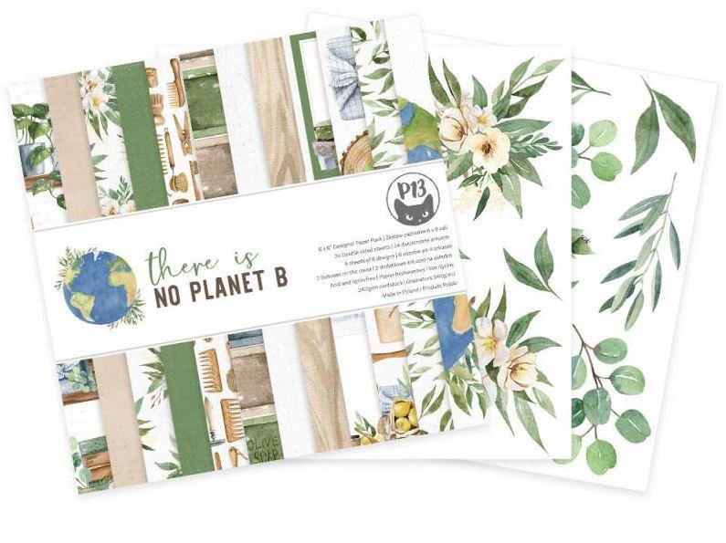 Sada scrapbookových oboustranně potištěných papírů P13 6x6" There is no Planet B - sada 24 listů