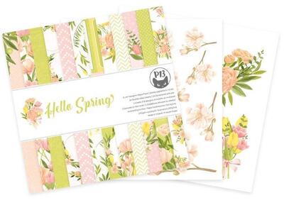 Sada scrapbookových oboustranně potištěných papírů P13 6x6" Hello Spring - sada 24 listů