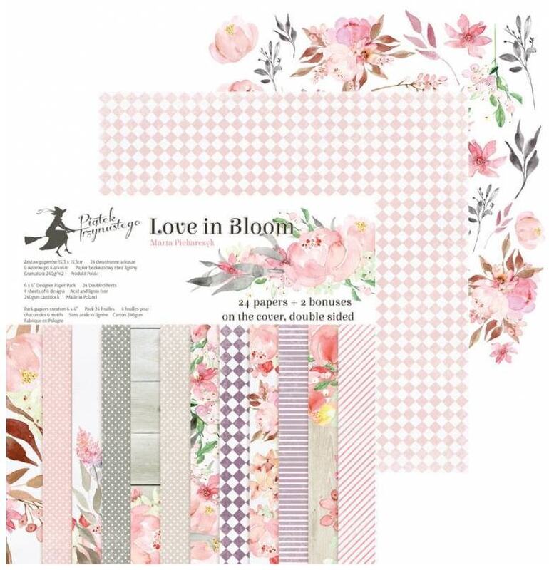Sada scrapbookových oboustranně potištěných papírů P13 6x6" Love in Bloom