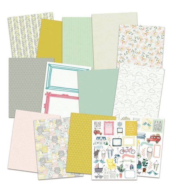 Sada scrapbookových oboustranně potištěných papírů P13 6x6" We are Family - sada 24 listů