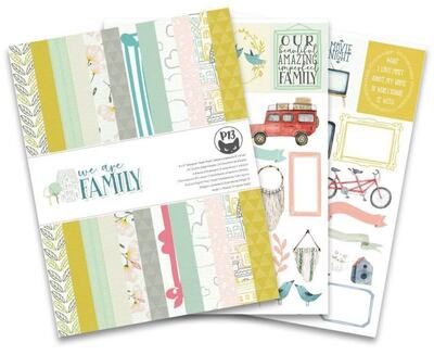 Sada scrapbookových oboustranně potištěných papírů P13 6x6" We are Family - sada 24 listů