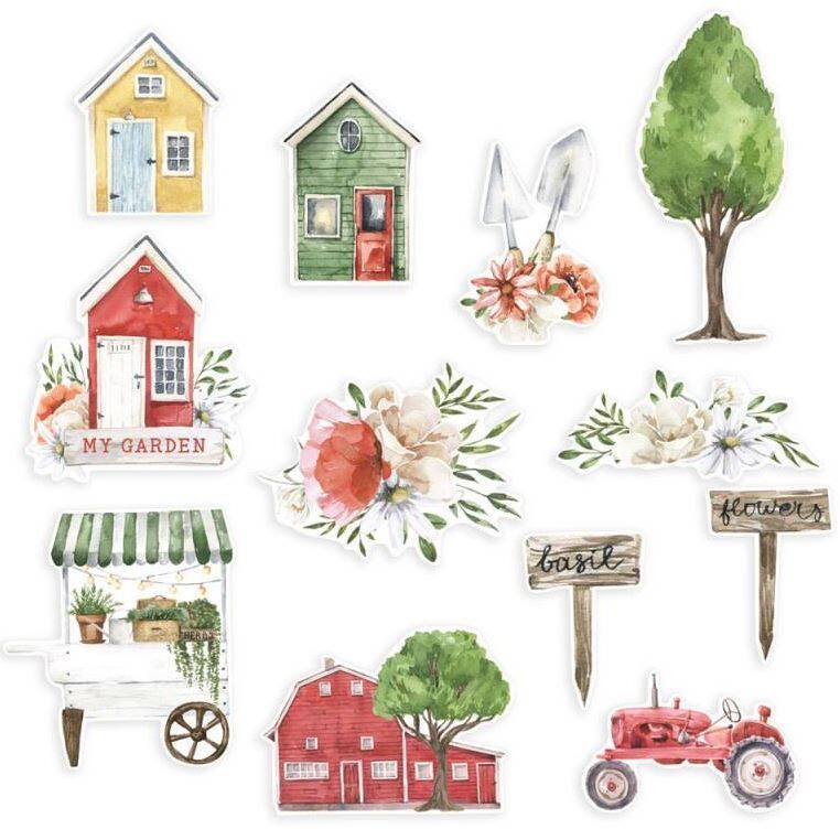 Papírové výseky P13 - Farm Sweet Farm - sada 12 ks