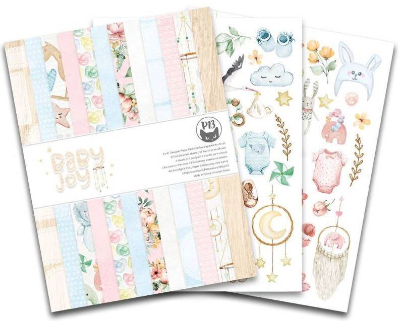 Sada scrapbookových oboustranně potištěných papírů P13 6x8" Baby Joy - sada 24 listů