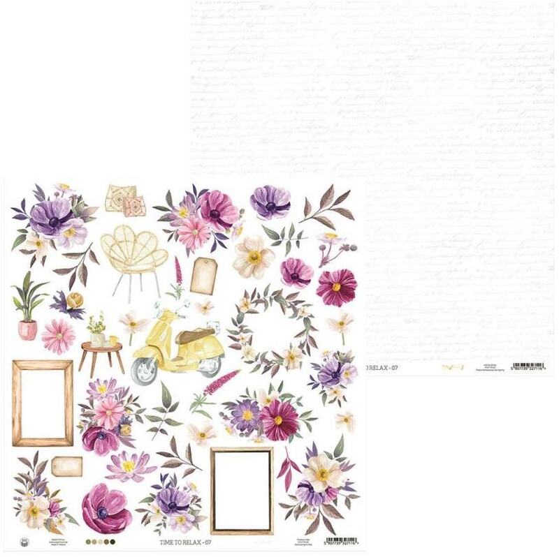 Sada scrapbookových oboustranně potištěných papírů P13 12x12" Time to relax - sada 12 listů