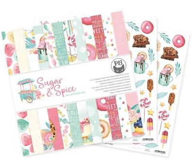 Sada scrapbookových oboustranně potištěných papírů P13 12x12" Sugar & Spice - sada 12 listů