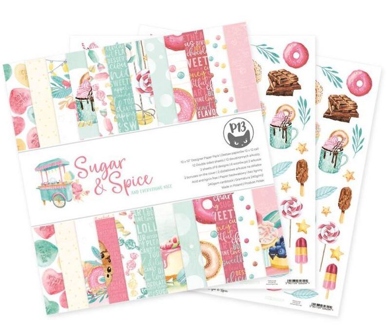 Sada scrapbookových oboustranně potištěných papírů P13 12x12" Sugar & Spice - sada 12 listů