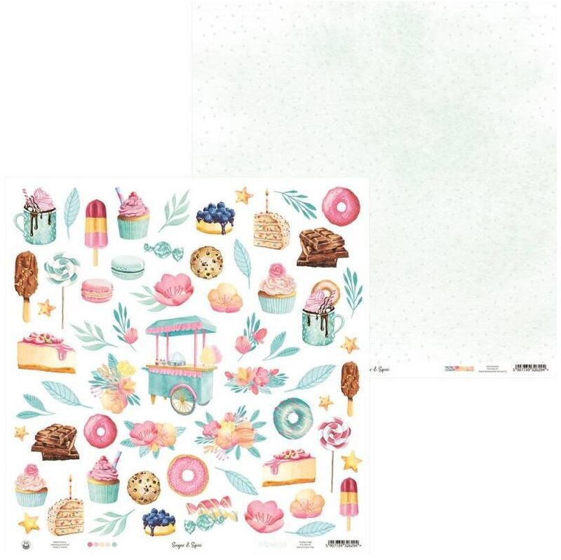 Sada scrapbookových oboustranně potištěných papírů P13 12x12" Sugar & Spice - sada 12 listů