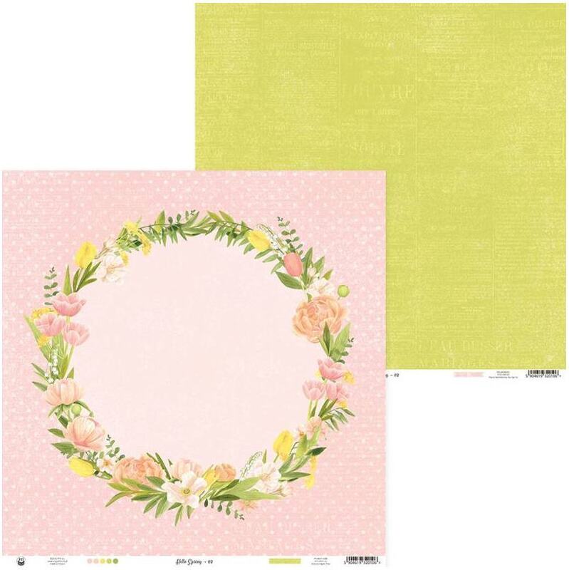 Sada scrapbookových oboustranně potištěných papírů P13 12x12" Hello Spring - sada 12 listů