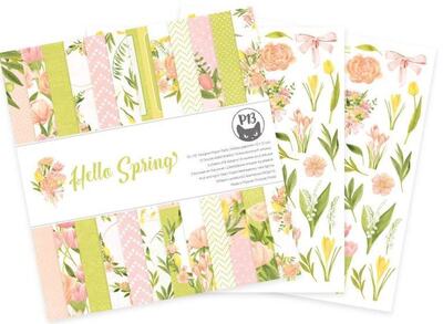 Sada scrapbookových oboustranně potištěných papírů P13 12x12" Hello Spring - sada 12 listů