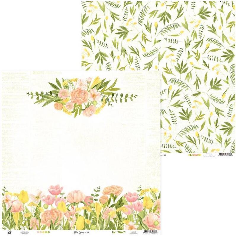 Sada scrapbookových oboustranně potištěných papírů P13 12x12" Hello Spring - sada 12 listů